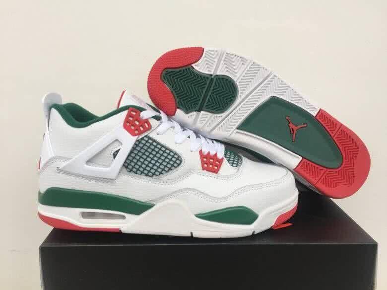 Air Jordan 4 Shoes White Grey And Red Men 1