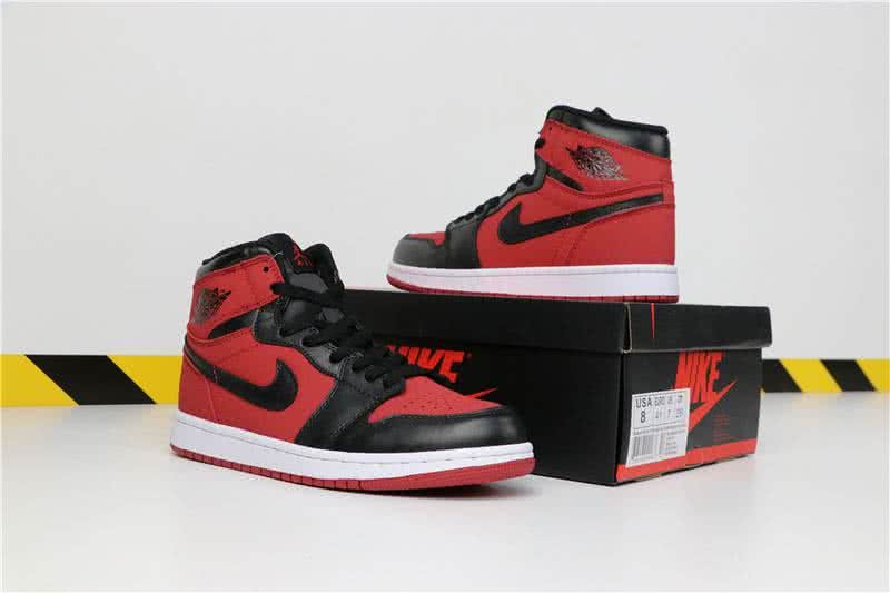 Air Jordan 1 MID Red Black And White Men 9