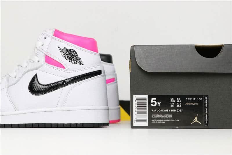 Air Jordan 1 Mid Hyper Pink And Black Women 9