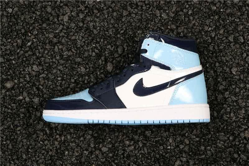 Air Jordan 1 UNC Patent Blue Black And White Men 1