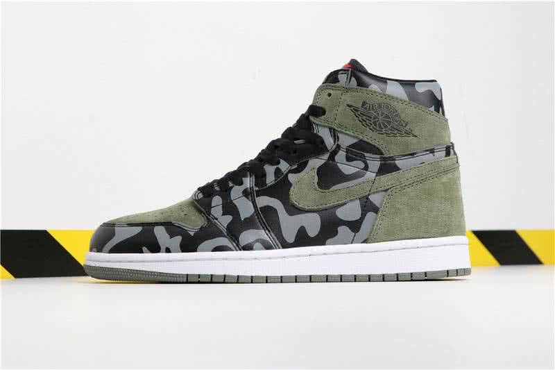 Air Jordan 1 Shadow Camo Black Grey And Camouflage Women/Men 1
