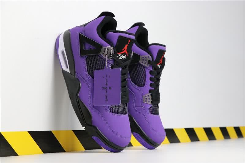 Travis Scott x Air Jordan 4 PURPLE And Black Men 3