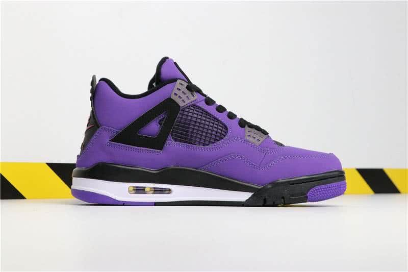 Travis Scott x Air Jordan 4 PURPLE And Black Men 2