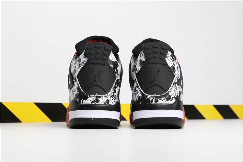 Air Jordan 4 Tattoo Red Black And White Men 5