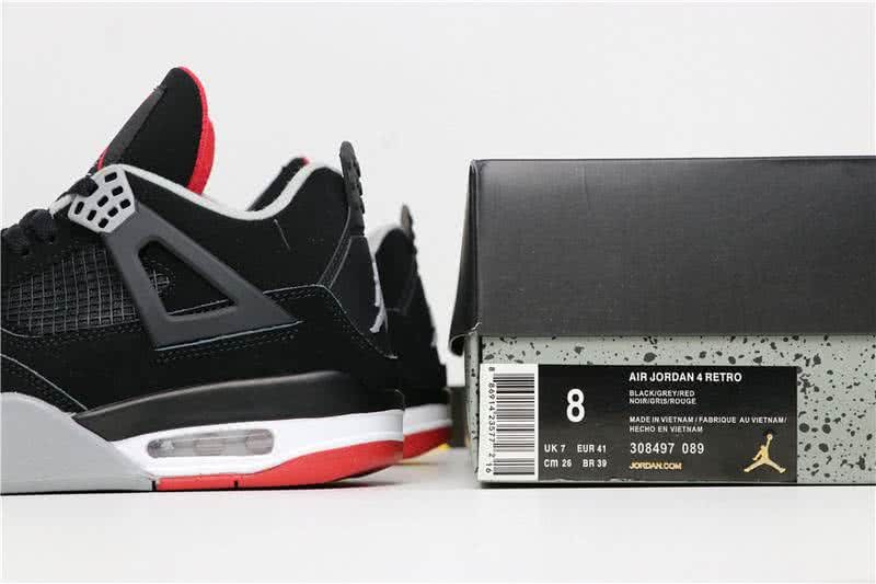 Air Jordan 4 BRED Black And Red Men 8