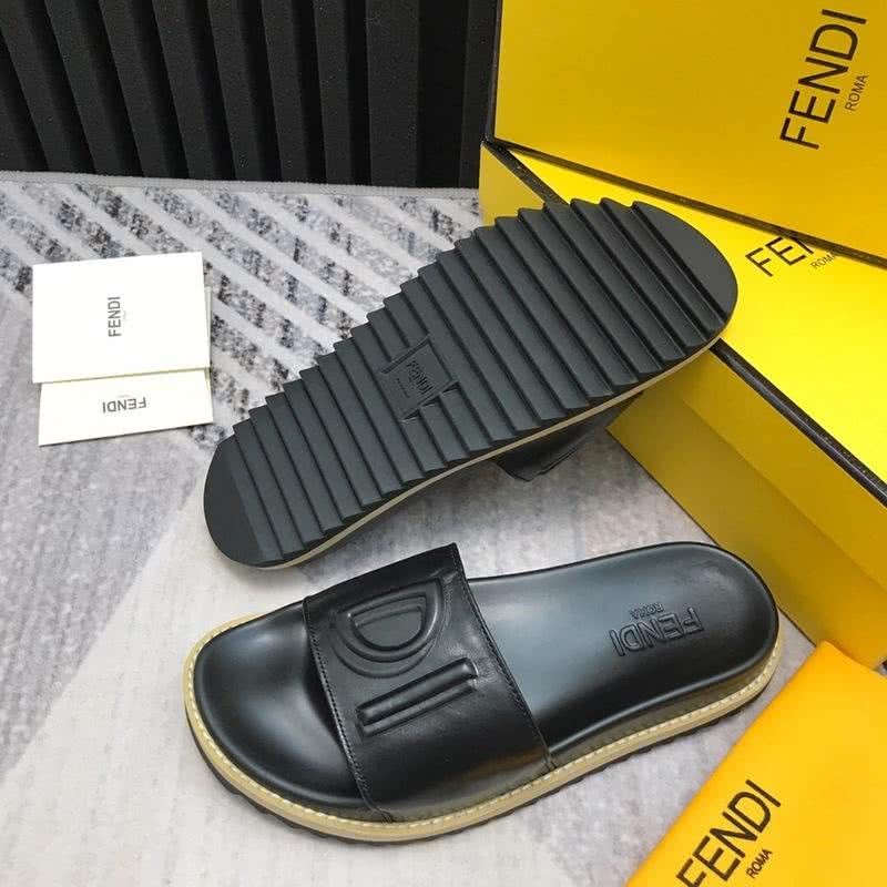 Fendi Slippers Printed Letters All Black Men 5