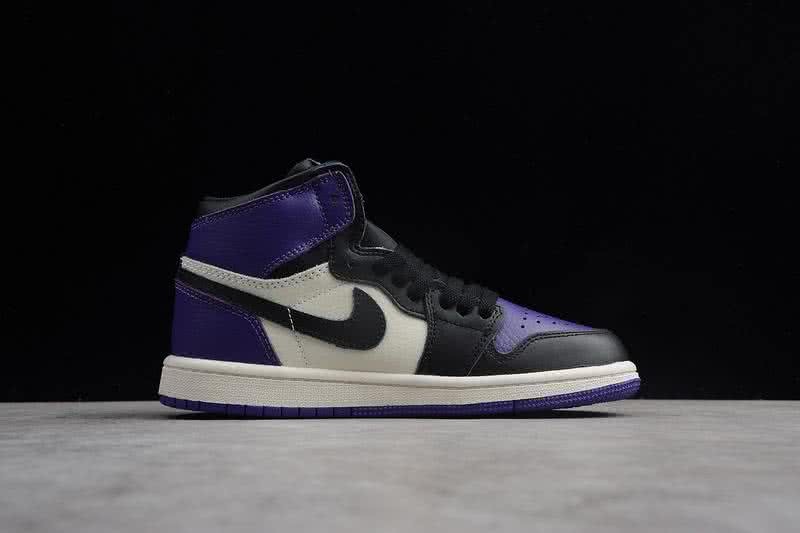 Nike AJ1 Cheap Kids Shoes Black/Purple 3