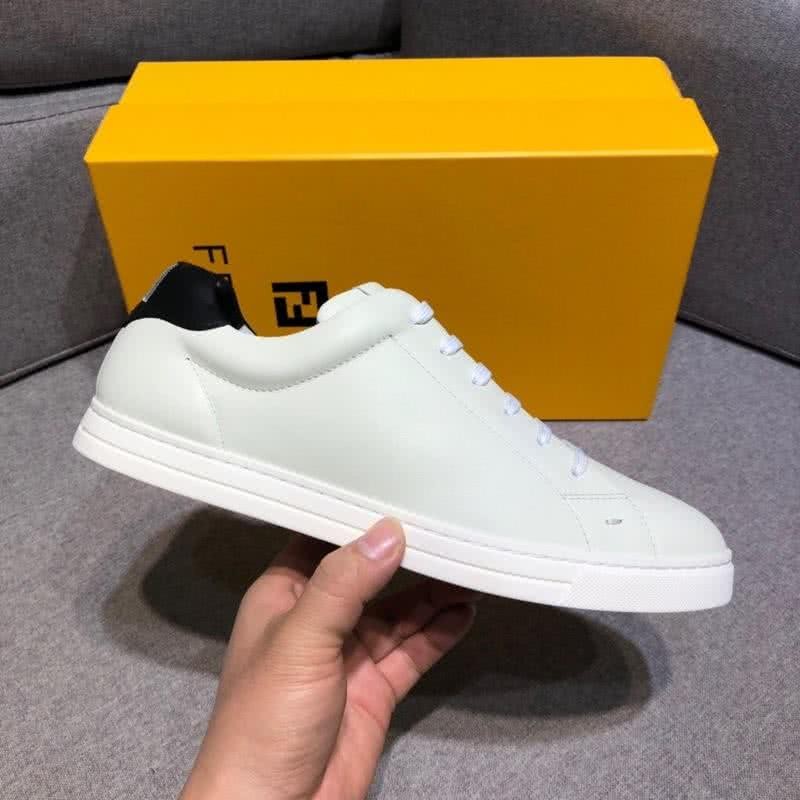 Fendi Sneakers White Upper And Sole Black Shoe Tail Men 3