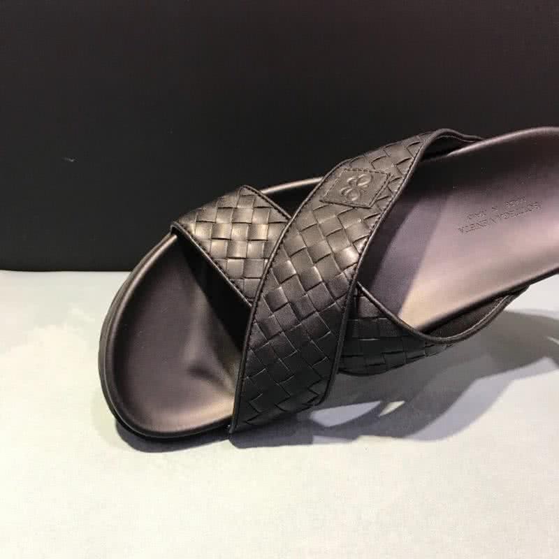 Bottega Veneta Classic Slippers  Cowhide Cross Strap Black Men 6