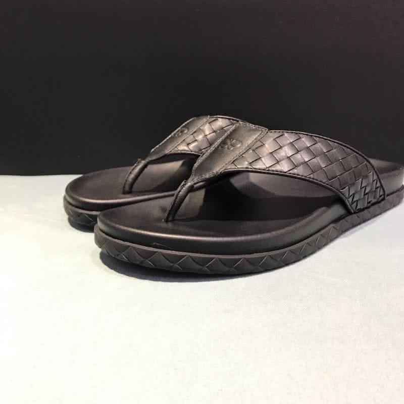 Bottega Veneta New  Cowhide Slippers Woven Black Men 6