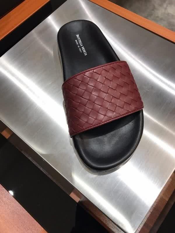 Bottega Veneta New  Fashion Slippers Cowhide Black And Red Men 4