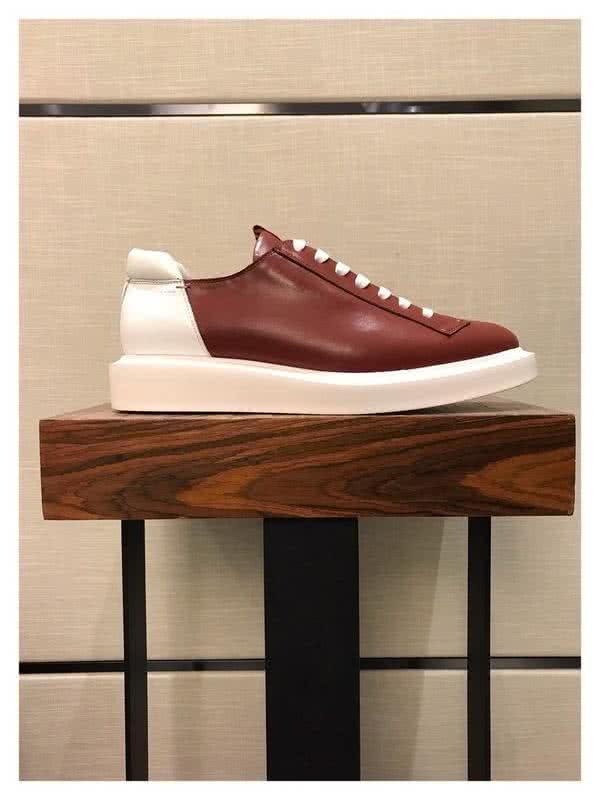 Bally Fashion Leather Sports Shoes Cowhide White And Red Men 5
