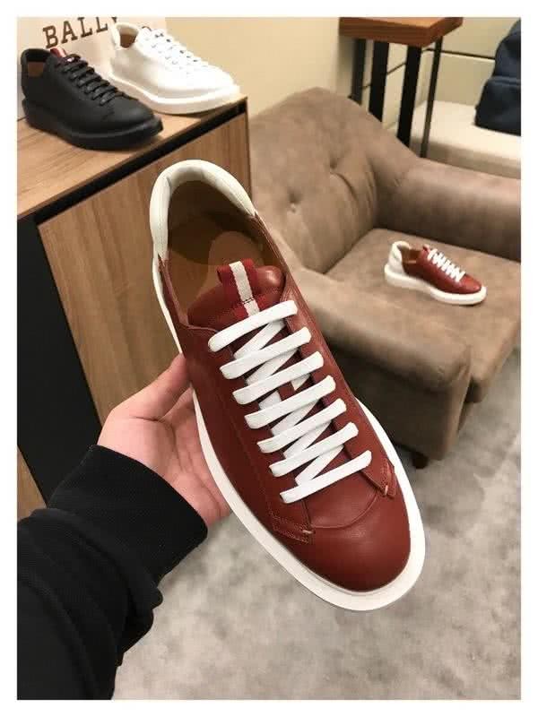 Bally Fashion Leather Sports Shoes Cowhide White And Red Men 6