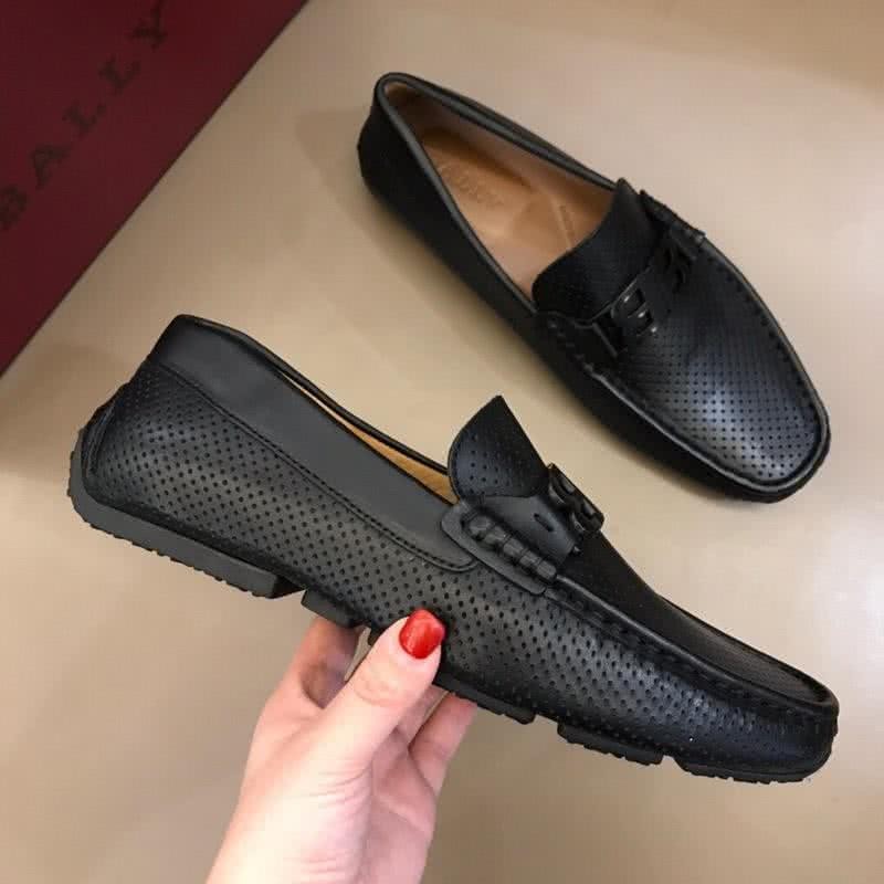 Bally Fashion Leather Shoes Cowhide Black Men 4