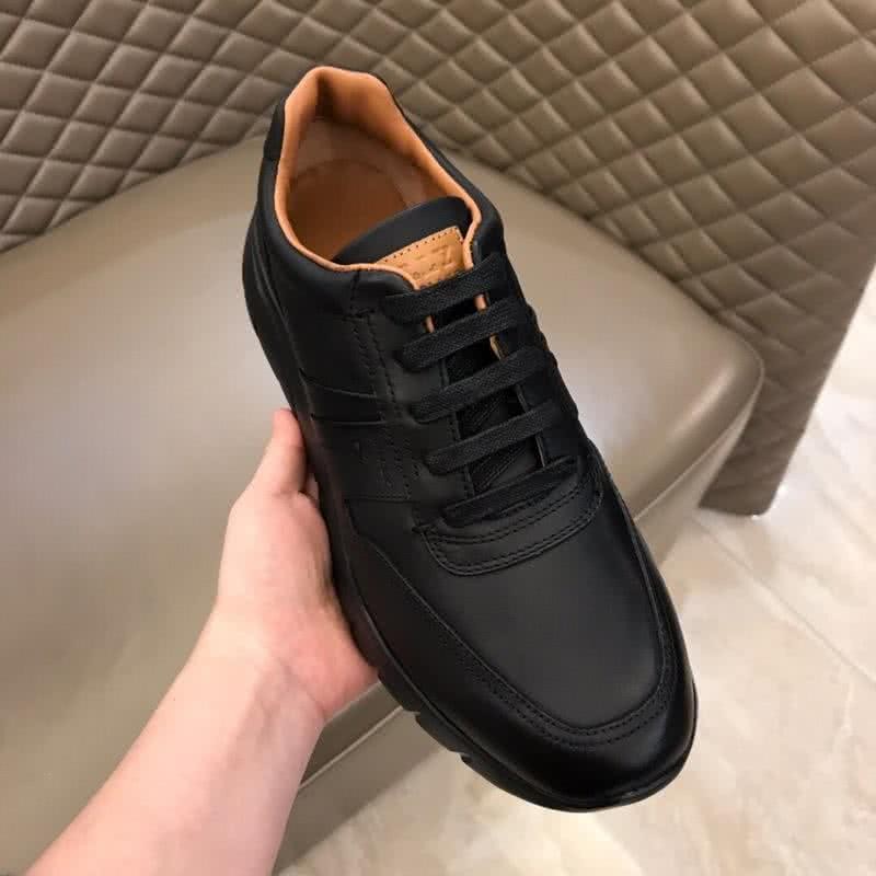Bally Fashion Leather Sports Shoes Cowhide Black Men 7