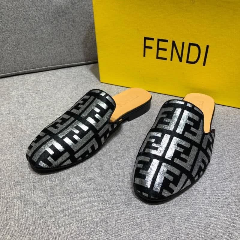 Fendi Slippers Silver And Black Men 2