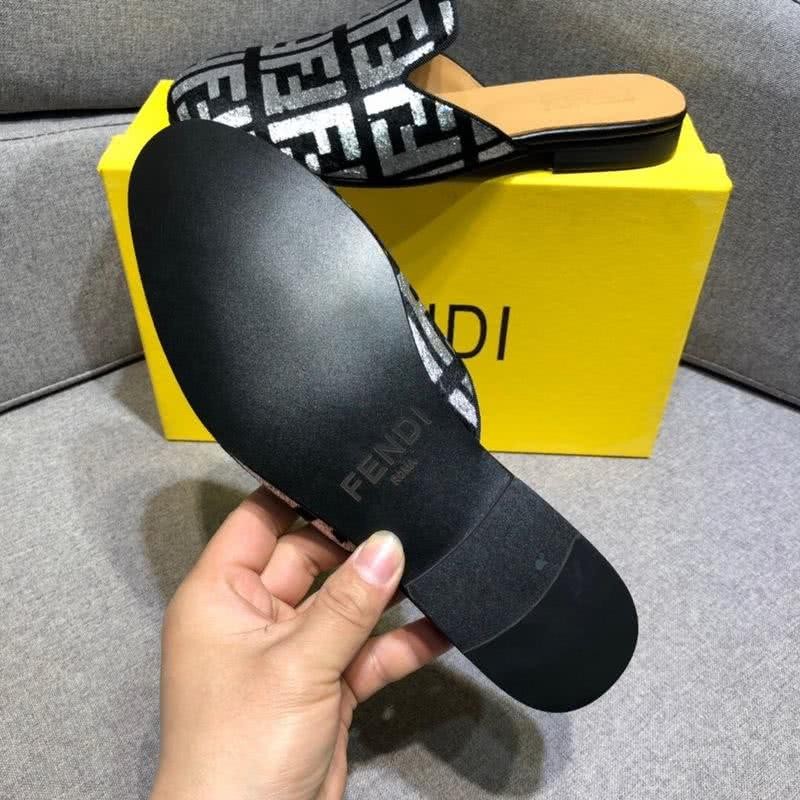 Fendi Slippers Silver And Black Men 6