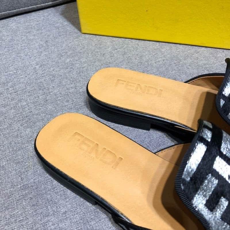 Fendi Slippers Silver And Black Men 9