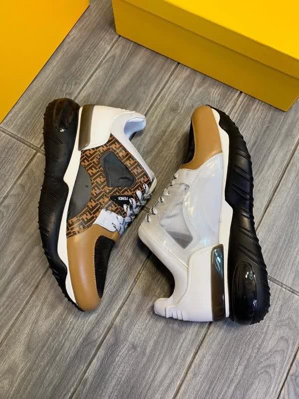 Fendi Sneakers Black Brown White Upper Black Sole Men 9