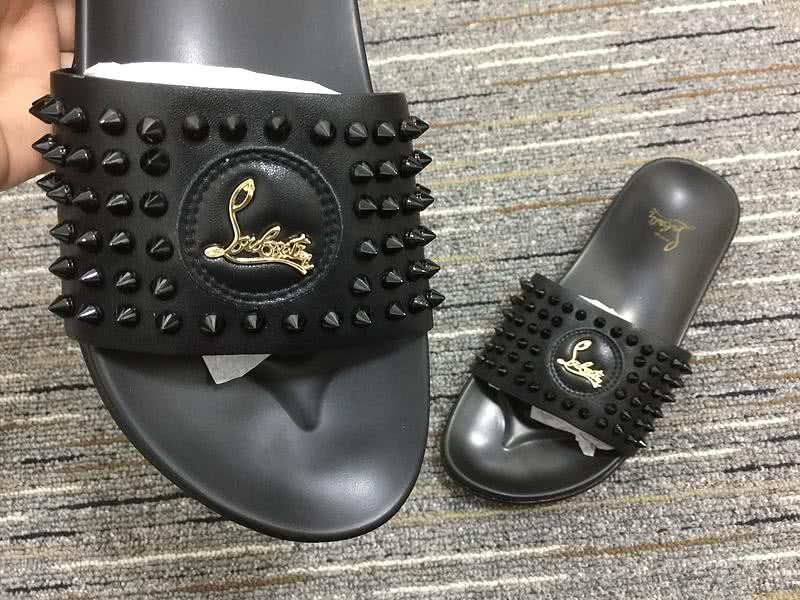 christian louboutin sandal slippers Black Men  4
