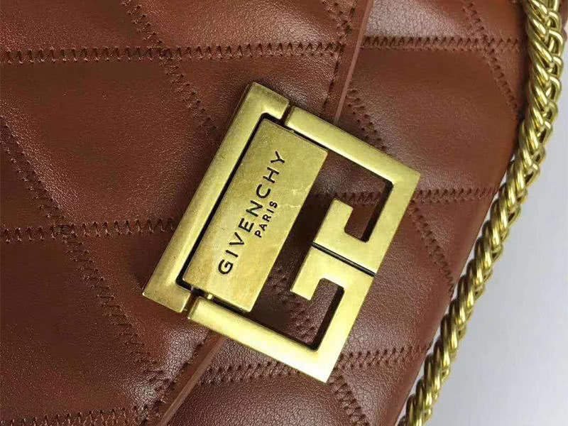 Givenchy gv3 Calfskin Quilted Leather Flap Bag Camel 6