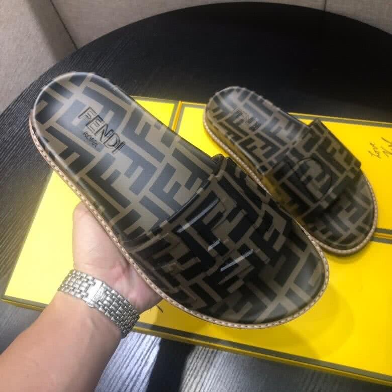 Fendi Slippers Black And Brown Men 5