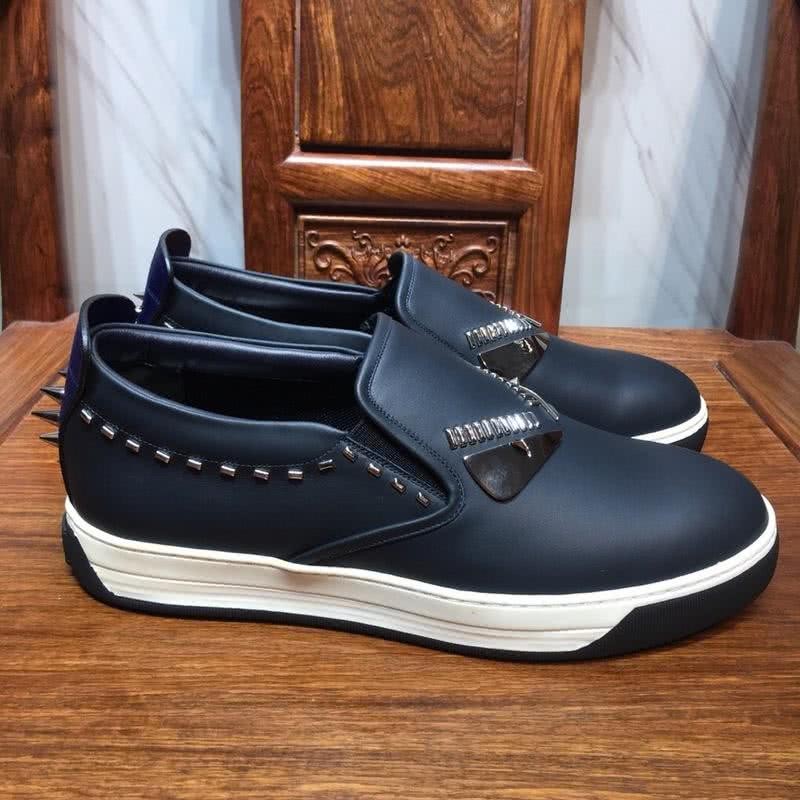 Fendi Sneakers Monster Black Leather Upper Silver Decorations Men 4