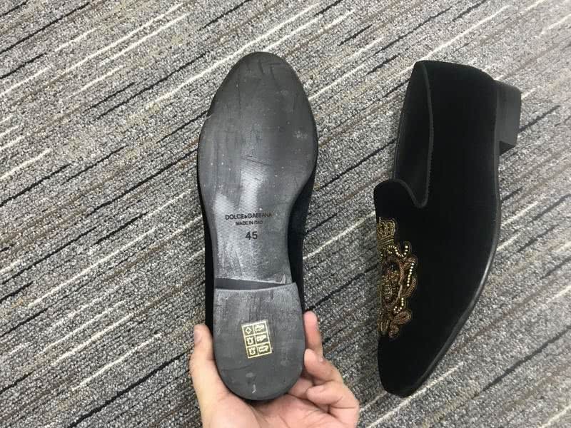 Dolce&Gabbana Leather Shoes Black suede Grey inside Brown paillette front Women 9