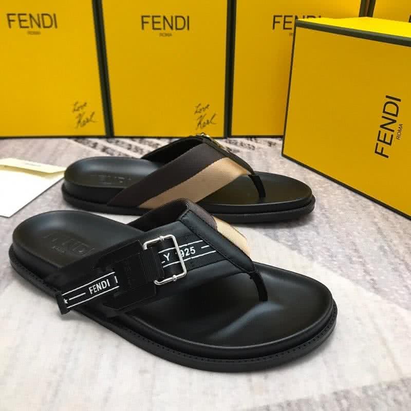 Fendi Flip Flops Black And Coffee Men 2