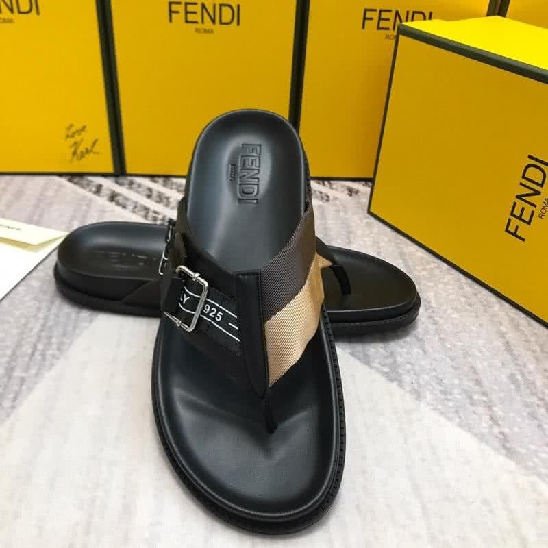 Fendi Flip Flops Black And Coffee Men 3