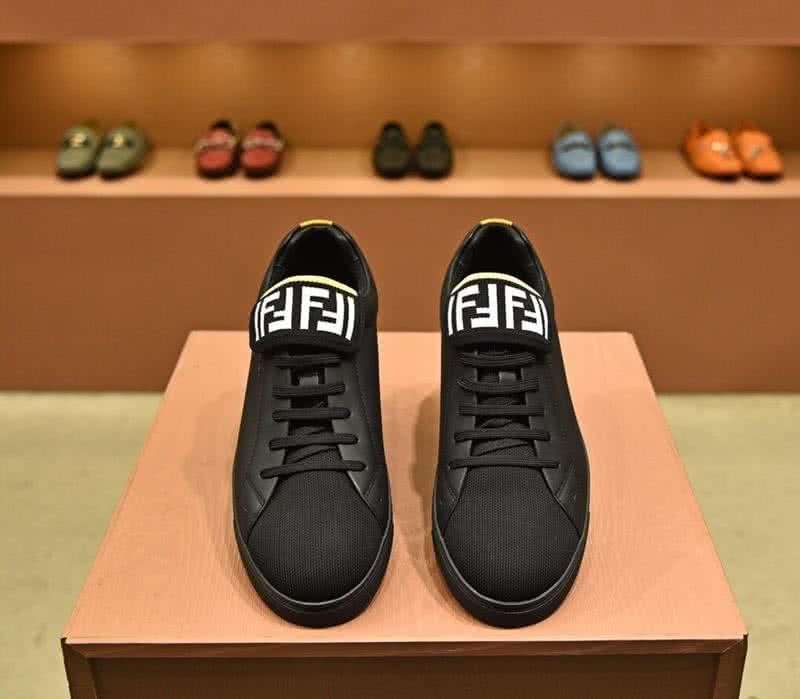 Fendi Sneakers White Letters Black Yellow Men 1