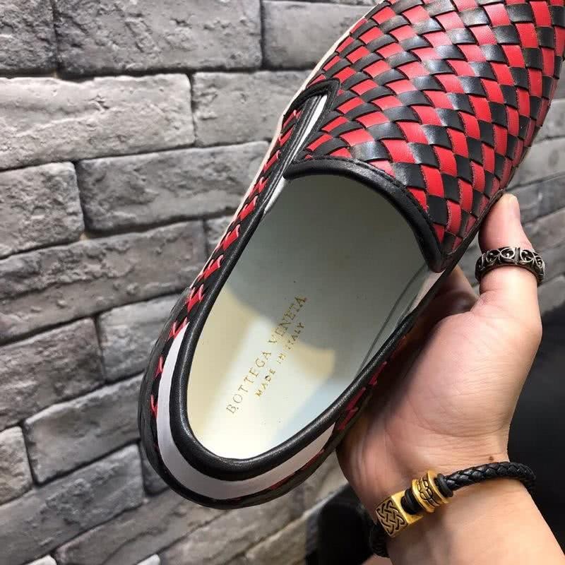 Bottega Veneta New Cowhide Loafers Woven Black And Red Men 7