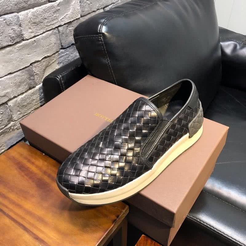 Bottega Veneta Latest Woven Loafers Cowhide Pure Black Men 4