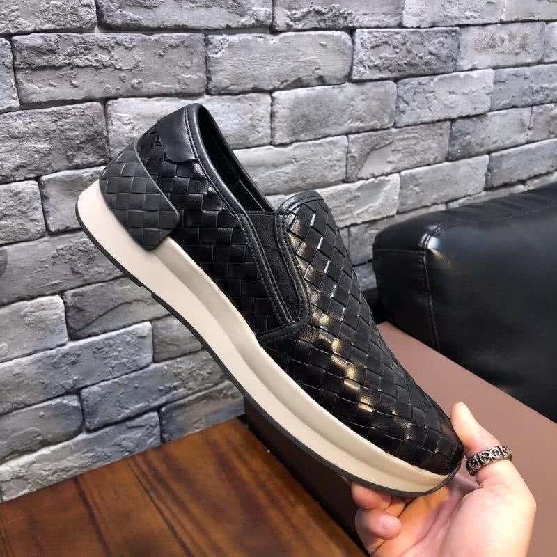 Bottega Veneta Latest Woven Loafers Cowhide Pure Black Men 6