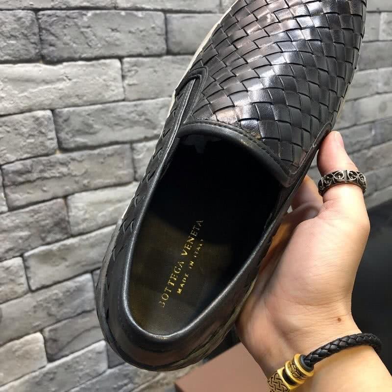Bottega Veneta Latest Woven Loafers Cowhide Pure Black Men 7