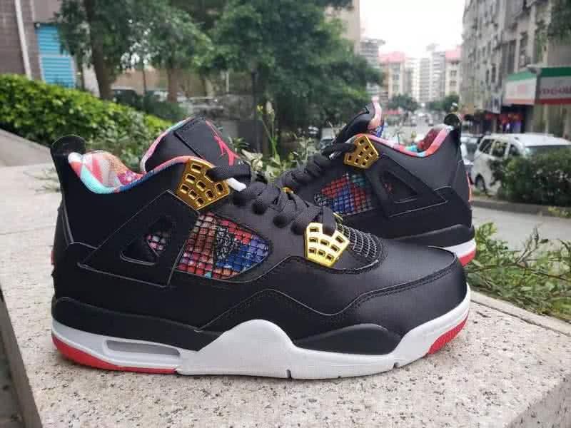 Air Jordan 4 Black White And Red Men 5