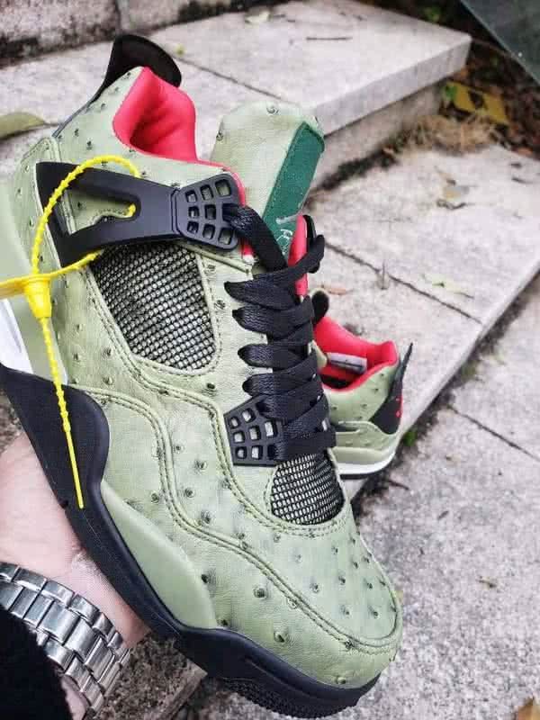 Air Jordan 4 Black Grey And Green Men 2