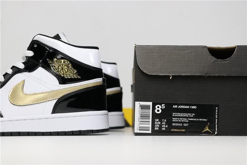 Air Jordan 1 MID Black And Golden Men 9