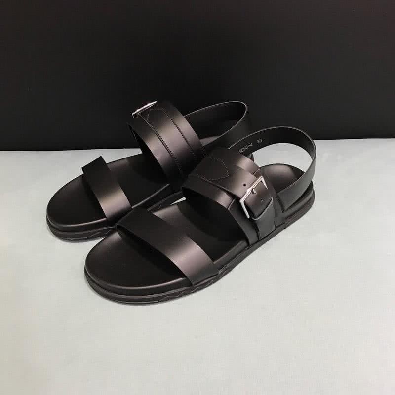 Hermes Fashion Comfortable Sandals Cowhide Brown Men 3