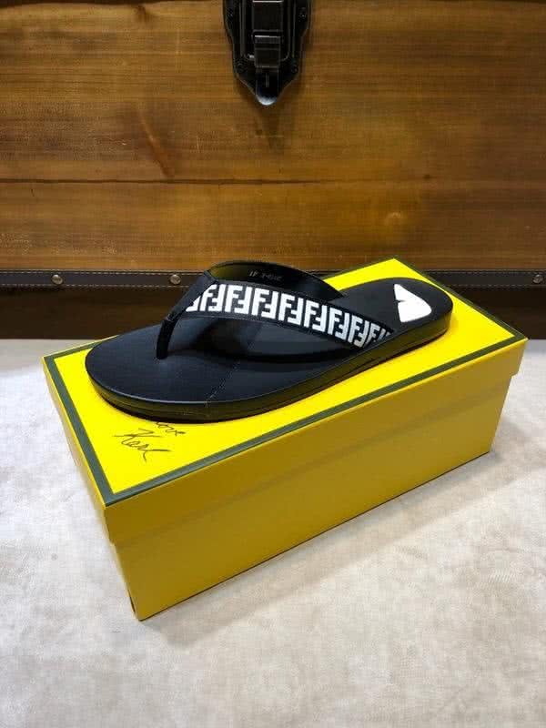 Fendi Flip Flops Monster White Letters Black Men 2