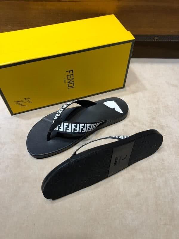 Fendi Flip Flops Monster White Letters Black Men 3