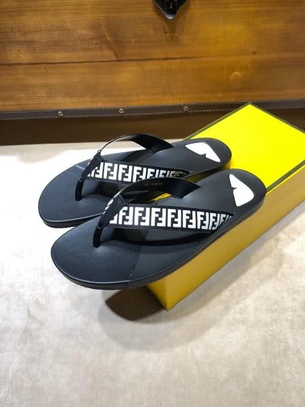 Fendi Flip Flops Monster White Letters Black Men 4