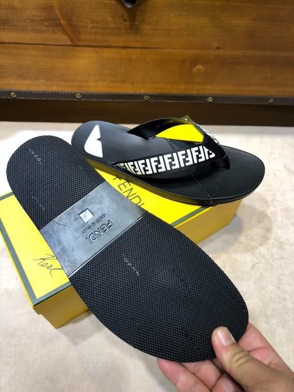 Fendi Flip Flops Monster White Letters Black Men 6