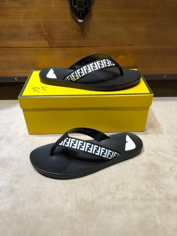 Fendi Flip Flops Monster White Letters Black Men 7