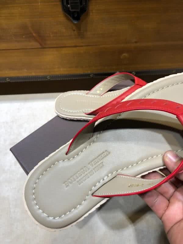 Bottega Veneta Fashion Slippers Cowhide Flip Flops Red Men 7