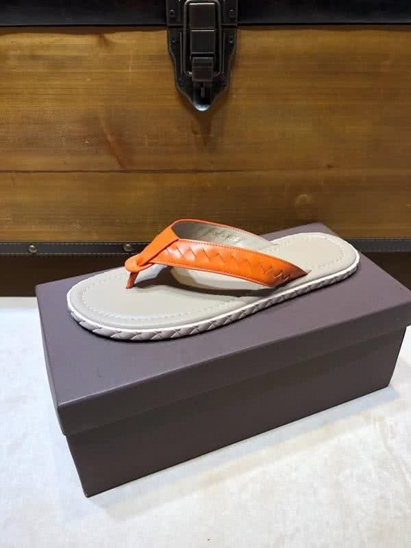 Bottega Veneta Fashion Slippers Cowhide Flip Flops Orange Men 2