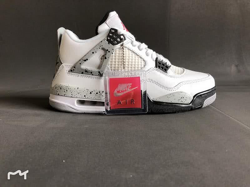 Air Jordan 4 Shoes Black And White Men 2