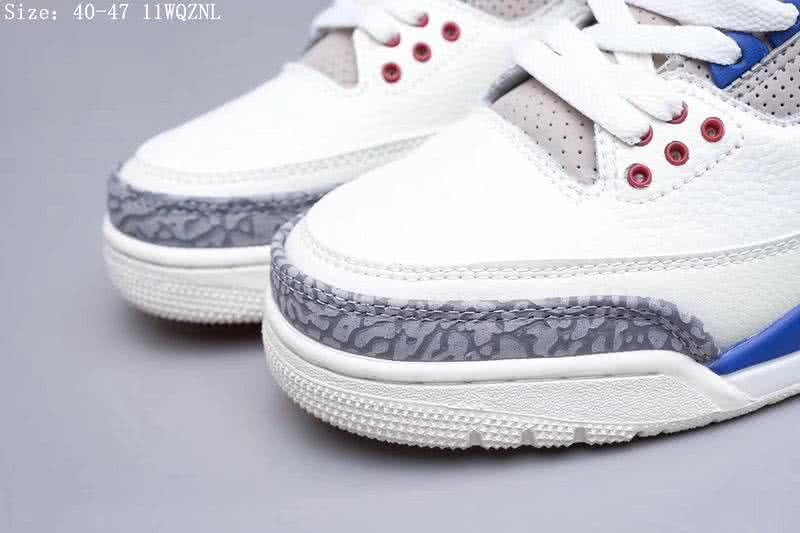 Air Jordan 3 Shoes White Blue And Red Men 6