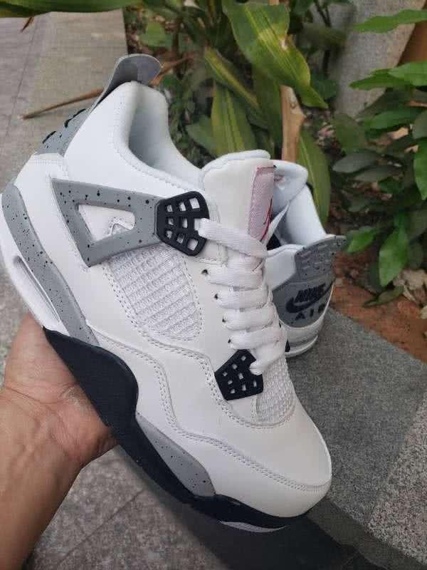 Air Jordan 4 Shoes Grey Black And White Men 3