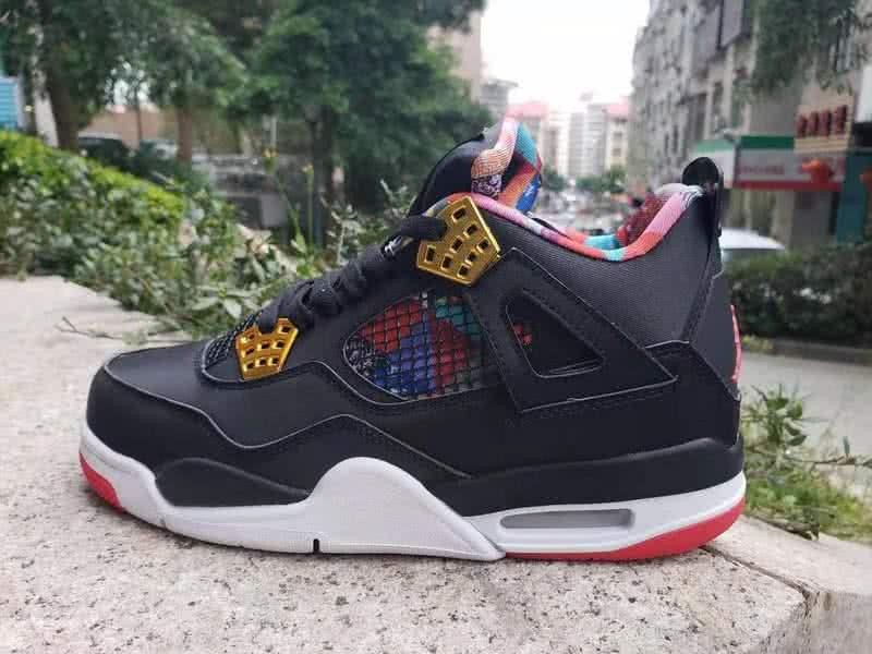 Air Jordan 4 Shoes Red Black And White Men 2